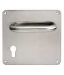 MANILLA U CON PLACA 170X170 CON BOCALLAVE 72MM INOX