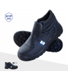 BOTA SOLDADOR VELCRO PIEL NEGRA S1P