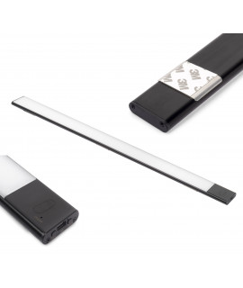 Aplique LED recargable por USB Kaus Black con sensor táctil de proximidad, L600mm
