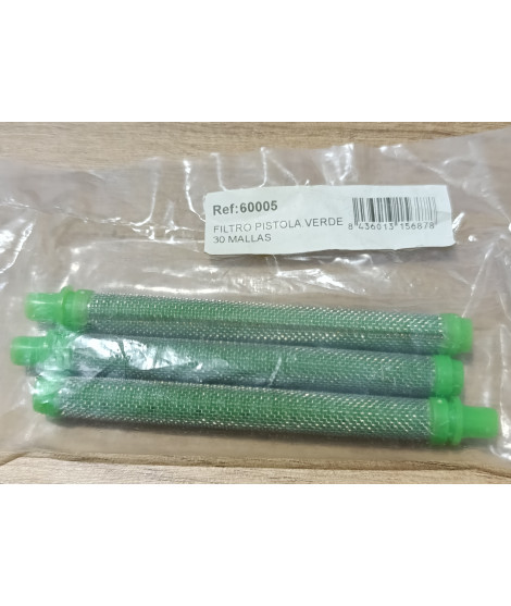 FILTRO PISTOLA VERDE 30 MALLAS