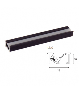PERFIL + CUBIERTA  ALUMINIO 2,5mtr.NEGRO