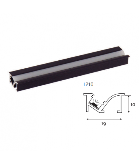 PERFIL + CUBIERTA  ALUMINIO 2,5mtr.NEGRO