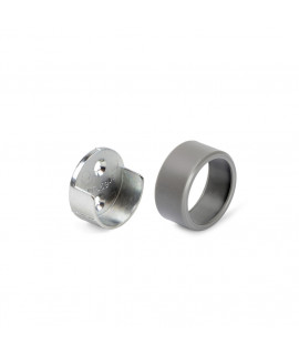 Soporte lateral para barra para armario D.28mm, Zamak y Plástico, Titanio