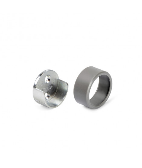 Soporte lateral para barra para armario D.28mm, Zamak y Plástico, Titanio