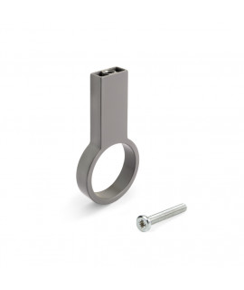 Soporte central para barra para armario D.28mm, Zamak, Titanio