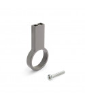Soporte central para barra para armario D.28mm, Zamak, Titanio