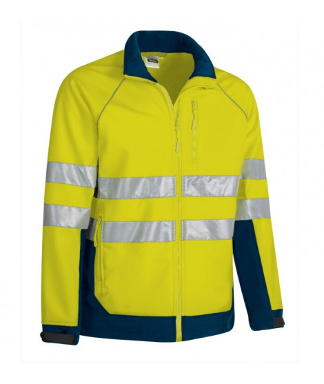 CHAQUETA SOFTSHELL A.V. TACOMA AMARILLO FLUOR-AZUL MARINO