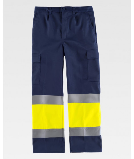 Pantalón para el frío combinado alta visibilidad y cintas reflectantes.