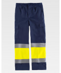 Pantalón para el frío combinado alta visibilidad y cintas reflectantes.