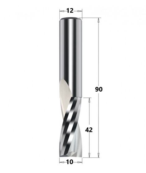 FRESA HELICOIDAL Z2 POS.    D10X42X90 S12 HM DX