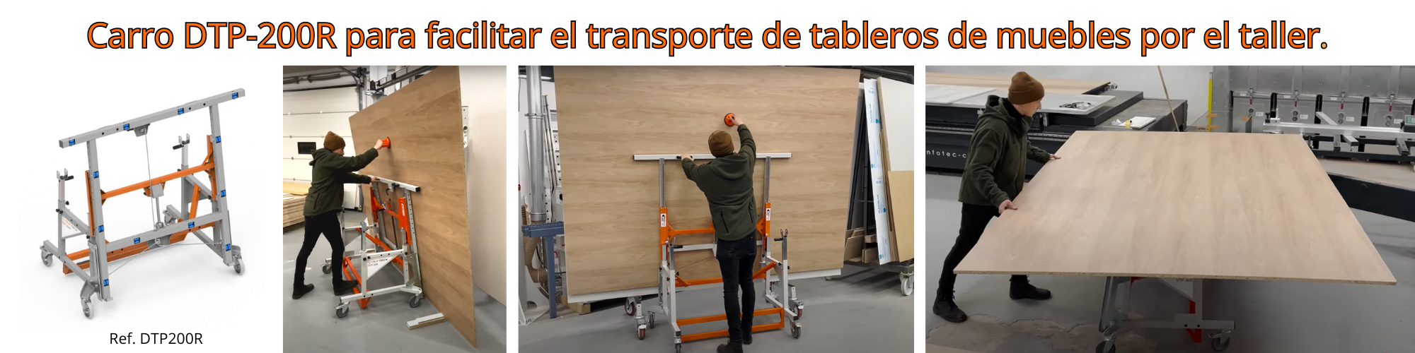 Carro DTP-200R Carro para facilitar el transporte de tableros de muebles por el taller.(1)